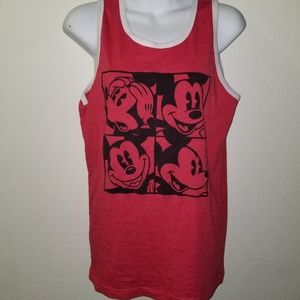 💚3for$5  DISNEY MICKEY MOUSE Men's S Red Tank Top